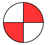 part-whole fraction in a circle